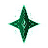 Green gem-like four-pointed star